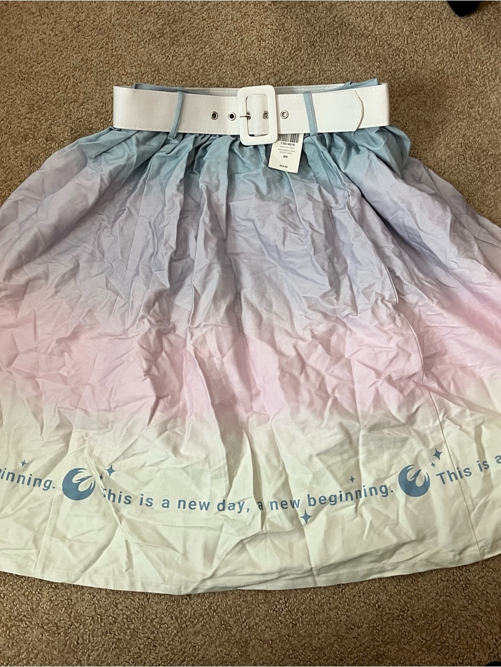 Star Wars midi skirt with white belt in size M. Brand new with tags